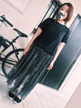 「LEPSIM（レプシィム）の【日々アイテム】ストレッチムジスリムパンツ17FW　762936（その他パンツ）」を使った、塩ぱん粉さん（レディース・149cm）の夏コーディネート