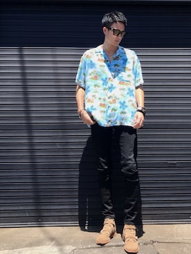「Ann DEMEULEMEESTER（アンドゥムルメステール）のアイテム（アクセサリー）」を使った、taxinさん（メンズ・187cm）の夏コーディネート