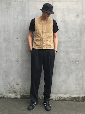 「ABAHOUSE（アバハウス）のアイテム（帽子）」を使った、taxinさん（メンズ・188cm）の夏コーディネート