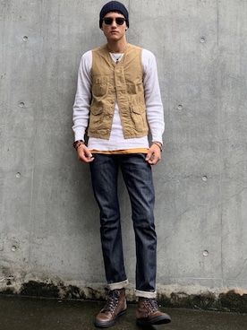 「A.P.C.（アーペーセー）のアイテム（ニットキャップ/ビーニー）」を使った、taxinさん（メンズ・188cm）の夏コーディネート