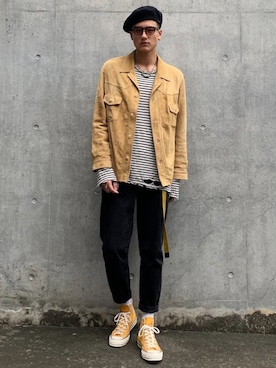「VANS（バンズ）のアイテム（ハンチング/ベレー帽）」を使った、taxinさん（メンズ・187cm）の秋コーディネート