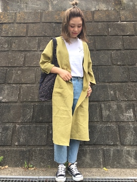 「DHOLIC（ディーホリック）のアイテム（その他アウター）」を使った、がいこさん（レディース・163cm）の春コーディネート
