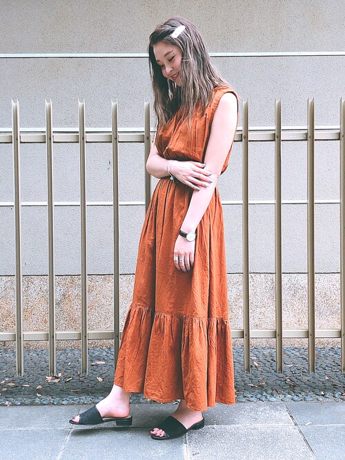 がいこさんのワンピース「コットンノースリワンピ 803025(LOWRYS FARM|ローリーズファーム)」を使ったコーディネート