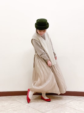 「w closet」｜「アイテム（帽子）」を使った、sayo.さん（レディース・150cm）の秋コーディネート