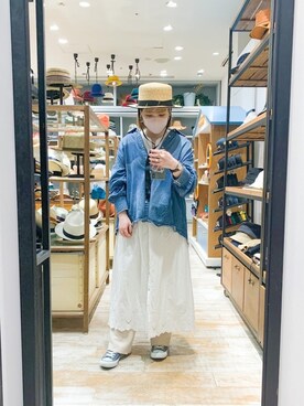 「マリン」｜「アイテム（シャツワンピース）」を使った、sayo.さん（レディース・150cm）の春コーディネート
