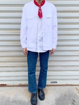 「アイテム（モカシン/デッキシューズ）」を使った、リョウさん（メンズ・173cm・10代）の春コーディネート