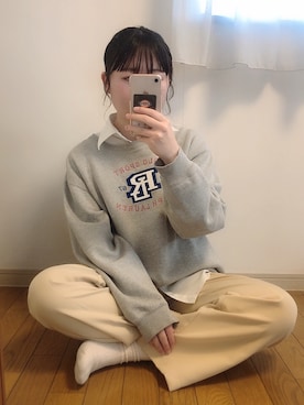 「メンズライクコーデ」｜「アイテム（チノパンツ）」を使った、uiuiさん（レディース・155cm）の春コーディネート