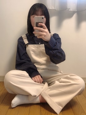 「メンズライク女子」｜「アイテム（オールインワン・サロペット）」を使った、uiuiさん（レディース・155cm）の春コーディネート