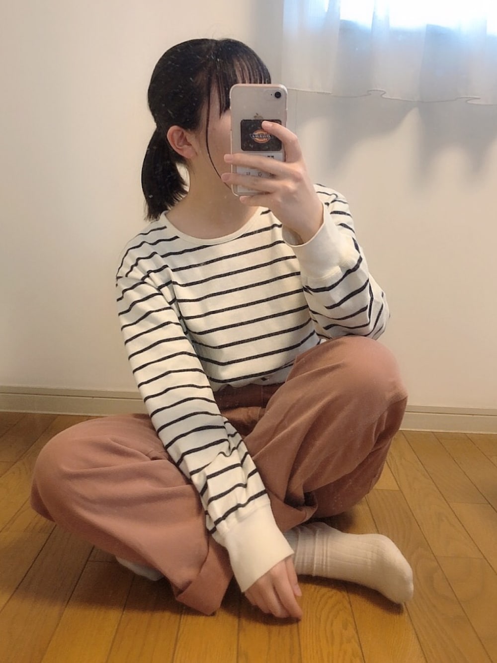 「古着、古着MIX、古着コーデ、古着好きな人と繋がりたい、古着女子、メンズライク、メンズライクコーデ、メンズライク女子、メンズライク女子とつながりたい、春コーデ」｜「POLO RALPH LAURENのアイテム（トップス、ホワイト系）」を使った、uiuiさん（レディース・155cm）の春コーディネートの1枚目の写真