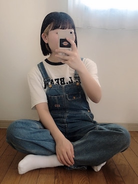 「メンズライク女子」｜「アイテム（オールインワン・サロペット）」を使った、uiuiさん（レディース・155cm）の夏コーディネート
