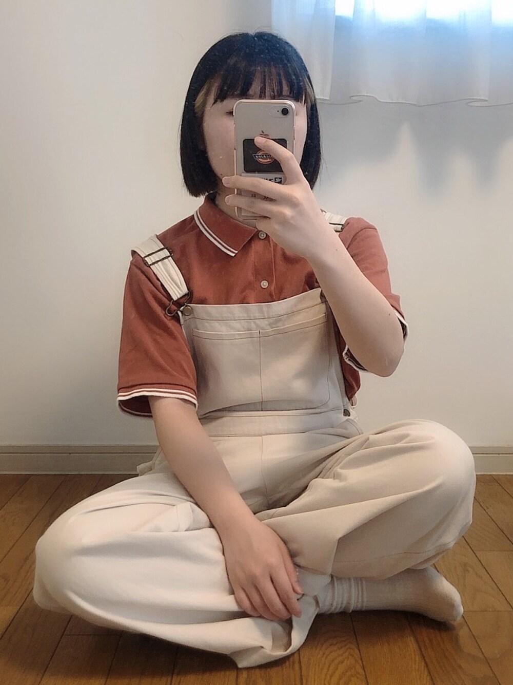 「古着、古着MIX、古着コーデ、古着好きな人と繋がりたい、メンズライク、メンズライクコーデ、メンズライク女子、おしゃれさんと繋がりたい、低身長、低身長コーデ」｜「古着のアイテム（サロペット/オーバーオール、ホワイト系）」を使った、uiuiさん（レディース・155cm）の夏コーディネートの1枚目の写真