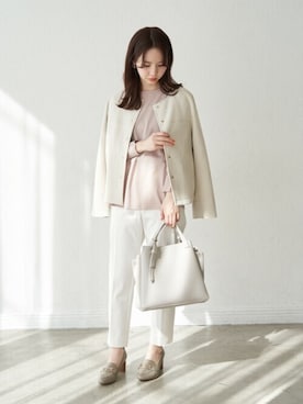 「アイテム（その他トップス）」を使った、momiさん（レディース・157cm）の春コーディネート