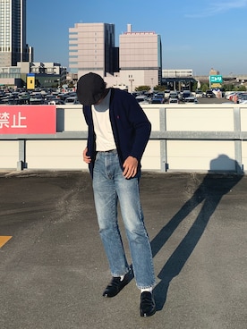 「H&M（エイチ・アンド・エム）のアイテム（ローファー）」を使った、たろすさん（メンズ・178cm）の冬コーディネート