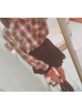 「WEGO（ウィゴー）のアイテム（スカート、ブラック系）」を使った、m i k i *.さん（レディース・150cm）の秋コーディネート