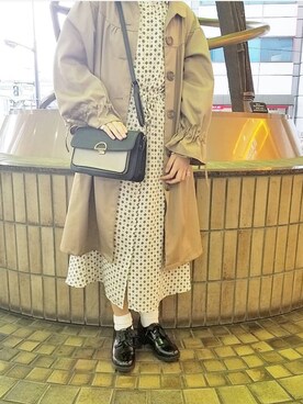 「ehka sopo（エヘカソポ）のアイテム（トレンチコート）」を使った、____rai__さん（レディース・160cm）の春コーディネート