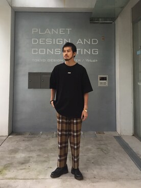 「MONKEY TIME（モンキータイム）のアイテム（ブレスレット）」を使った、Kouta Horiuchiさん（メンズ・172cm）の夏コーディネート