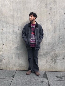 「MONKEY TIME（モンキータイム）のアイテム（カバーオール）」を使った、Kouta Horiuchiさん（メンズ・172cm）の冬コーディネート