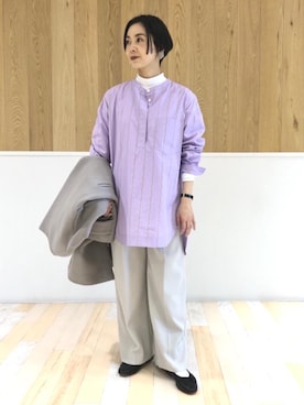 「green label relaxing（グリーンレーベルリラクシング）のアイテム（その他アウター）」を使った、山田（yamada）さん（レディース・151cm）の冬コーディネート