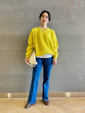「green label relaxing（グリーンレーベルリラクシング）のレディ デニム  パンツ（デニムパンツ）」を使った、山田（yamada）さん（レディース・151cm）の秋コーディネート