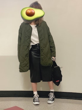 「GeeRA（ジーラ）のアイテム（その他アウター）」を使った、もちのまうさん（レディース・155cm）の秋コーディネート