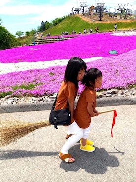 「PAPAPAPARK（パパパパーク）のアイテム（サンダル）」を使った、y32さん（キッズ・130cm）の春コーディネート