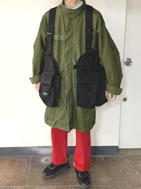 「Ralph Lauren」｜「アイテム（モッズコート）」を使った、ルイさん（メンズ・167cm）の春コーディネート