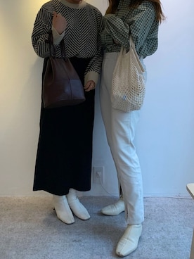 「柄シャツコーデ」｜「アイテム（スラックス）」を使った、masschanさん（レディース・168cm）の春コーディネート