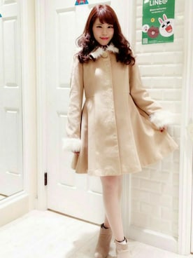 「Secret Honey（シークレットハニー）のアイテム」を使った、Secret Honeyスタッフさん（レディース・150cm）の冬コーディネート