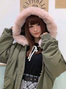 「コート」｜「アイテム（MA-1）」を使った、Secret Honeyスタッフさん（レディース・155cm）の秋コーディネート