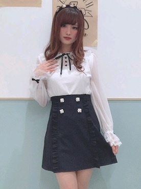 「モノトーン」｜Secret Honeyスタッフさん（レディース・155cm）の春コーディネート