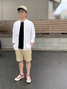 「slowgun（スロウガン）のアイテム」を使った、𝓡𝓨𝓞𝓣𝓐さん（メンズ・165cm）の夏コーディネート