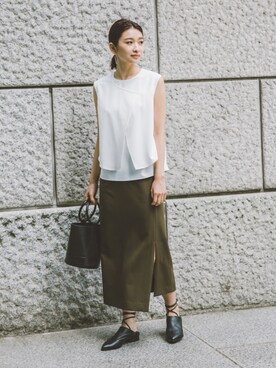 MariNakamuraさんの「【Oggi10月号掲載】スリットロングスカート」を使ったコーディネート