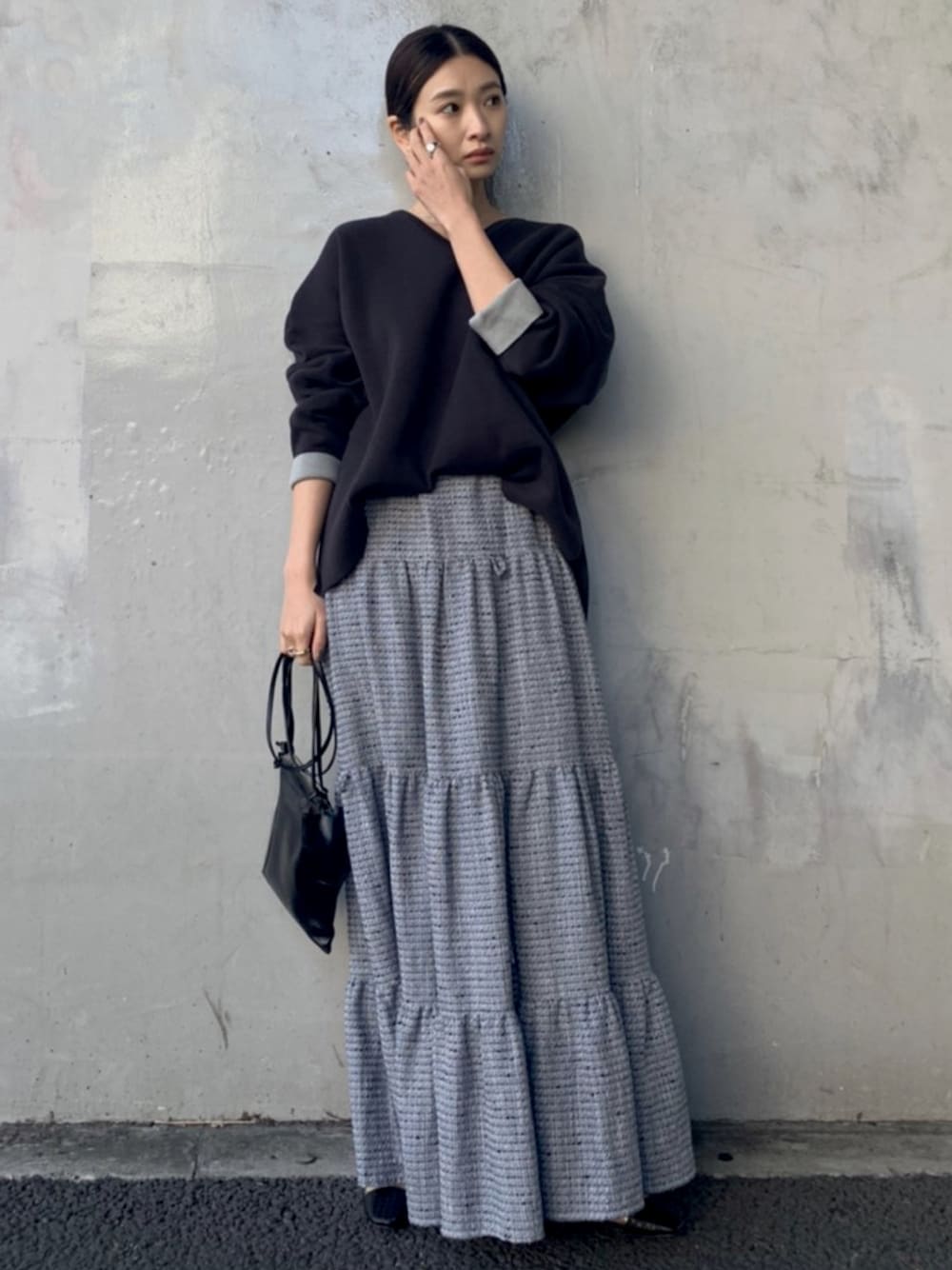 RIM.ARK（リムアーク）の「Basket tweed gradually SK（スカート  