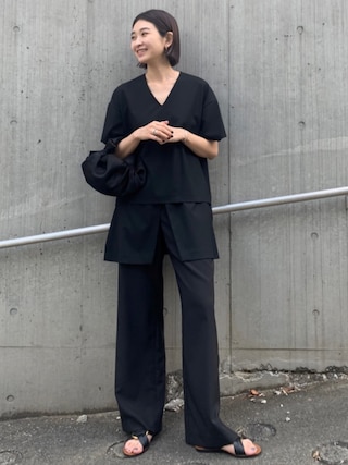 U9038f56　▼RIM.ARK リムアーク▼　スーツタイパンツ ラップパンツ テーパード 36 黒 春秋 （リムアーク）の「Parachute PT パラシュートパンツ