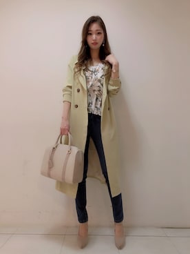 「LIPSERVICE（リップサービス）のアイテム（トレンチコート）」を使った、Mitsueさん（レディース・166cm）の春コーディネート