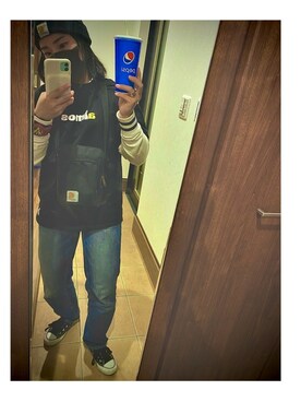 「FR2」｜「アイテム（スウェット）」を使った、ぽにょさん（レディース・155cm）の秋コーディネート