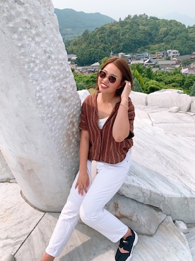 「jeans（ジーンズ）のアイテム」を使った、かわぐぴさん（レディース・160cm）の夏コーディネート