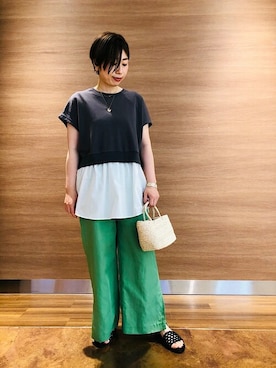 「SHIPS（シップス）のアイテム（アクセサリー）」を使った、長岡さん（レディース・155cm）の春コーディネート