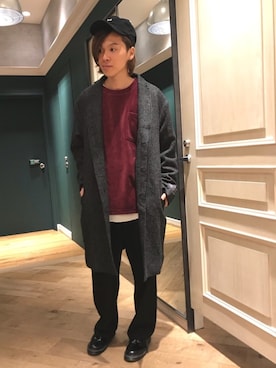 Abraham Moon社製生地使用 ツイードコート 772559を使ったメンズ人気ファッションコーディネート Wear