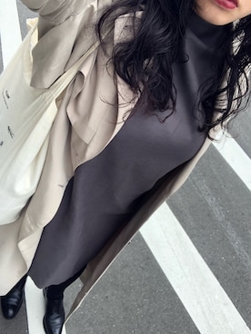 「MONKI（モンキ）のアイテム（トレンチコート）」を使った、i chanさん（レディース・155cm）の秋コーディネート