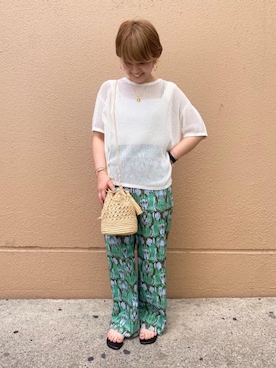 「UNITED ARROWS（ユナイテッドアローズ）のアイテム（タンクトップ）」を使った、曽根 良美さん（レディース・152cm）の夏コーディネート