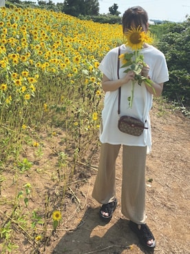 「JEANASIS（ジーナシス）のアイテム（パンツ）」を使った、akariさん（レディース・158cm）の夏コーディネート