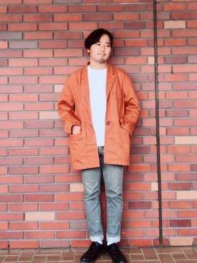 「秋のブラウンスタイル」｜「アイテム（デニムジャケット）」を使った、Fumiyaさん（メンズ・161cm）の秋コーディネート