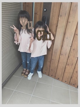 「アイテム（バレエシューズ、ブラウン系）」を使った、mayuyutihiさん（キッズ・120cm）の秋コーディネート