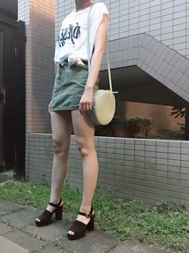 「Banana Republic（バナナリパブリック）のアイテム（ショルダーバッグ）」を使った、Masasamasaさん（レディース・160cm）の夏コーディネート