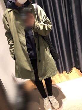 「アイテム（パーカー、ブルー系）」を使った、Masasamasaさん（レディース・160cm）の春コーディネート