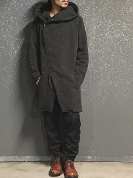 「OURET（オーレット）のアイテム（ダウンジャケット/コート）」を使った、lb_fujiwaraさん（メンズ・165cm）の秋コーディネート