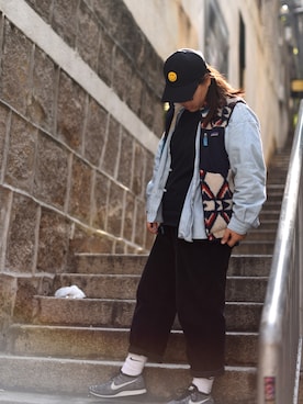 「patagonia」｜「アイテム（デニムジャケット）」を使った、DEMYN さん（レディース・162cm）の春コーディネート