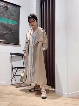 「お呼ばれ」｜「アイテム（その他アウター）」を使った、ルクールブランくずはモール店スタッフさん（レディース・157cm）の春コーディネート