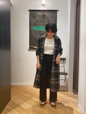 「雨」｜「アイテム（その他アウター）」を使った、ルクールブランくずはモール店スタッフさん（レディース・156cm）の秋コーディネート
